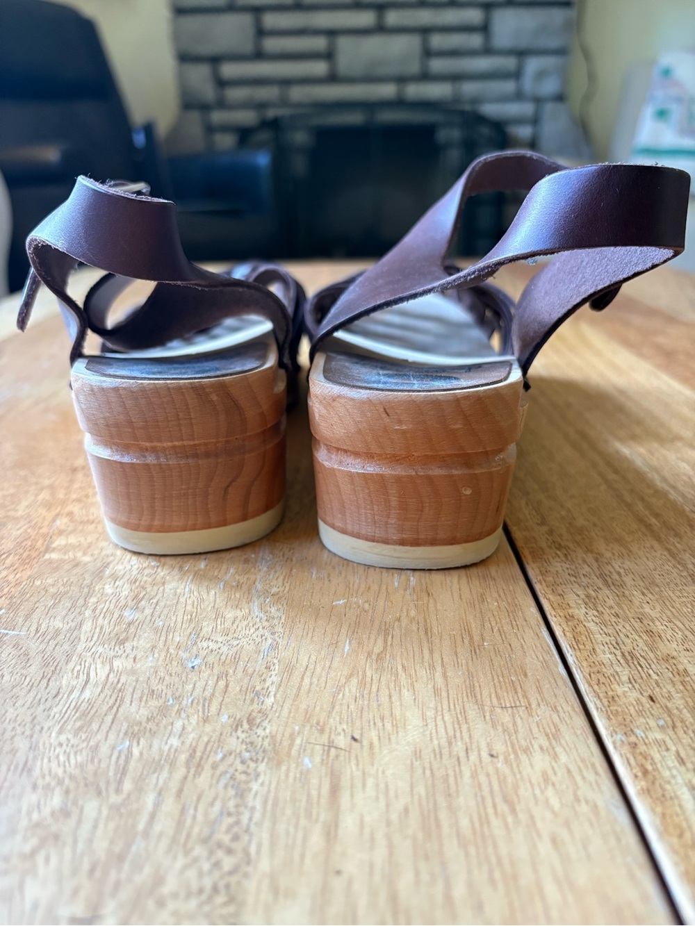 Troentorp Anna nubuck Women's Brown Woven Leather Sandals with Ankle Strap - Picture 6 of 6
